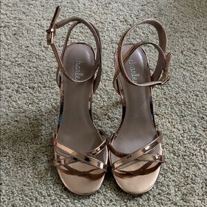 Charles by Charles David Metallic Rose Gold Heeled Sandals